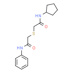 ChemSpider 2D Image | 2-[(2-Anilino-2-oxoethyl)sulfanyl]-N-cyclopentylacetamide | C15H20N2O2S