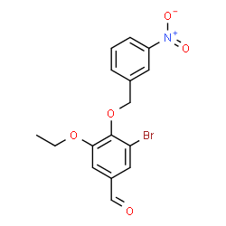 ChemSpider 2D Image | 3-Bromo-5-ethoxy-4-[(3-nitrobenzyl)oxy]benzaldehyde | C16H14BrNO5