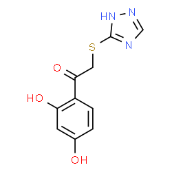 ChemSpider 2D Image | 1-(2,4-dihydroxyphenyl)-2-(1H-1,2,4-triazol-5-ylthio)ethan-1-one | C10H9N3O3S