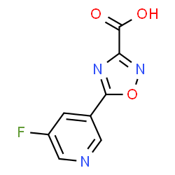 ChemSpider 2D Image | 5-(5-Fluoro-3-pyridinyl)-1,2,4-oxadiazole-3-carboxylic acid | C8H4FN3O3