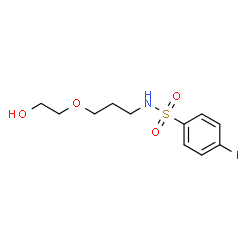 ChemSpider 2D Image | N-[3-(2-Hydroxyethoxy)propyl]-4-iodobenzenesulfonamide | C11H16INO4S
