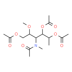 ChemSpider 2D Image | 1,4,5-Tri-O-acetyl-3-[acetyl(methyl)amino]-3,6-dideoxy-2-O-methylhexitol | C16H27NO8