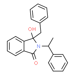 ChemSpider 2D Image | 3-Benzyl-3-hydroxy-2-(1-phenylethyl)-1-isoindolinone | C23H21NO2