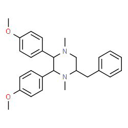 ChemSpider 2D Image | 5-Benzyl-2,3-bis(4-methoxyphenyl)-1,4-dimethylpiperazine | C27H32N2O2
