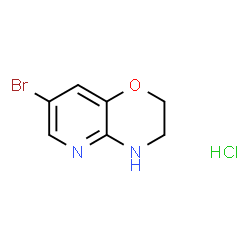 ChemSpider 2D Image | 7-Bromo-3,4-dihydro-2H-pyrido[3,2-b][1,4]oxazine hydrochloride (1:1) | C7H8BrClN2O