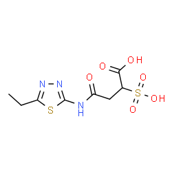 ChemSpider 2D Image | 4-[(5-Ethyl-1,3,4-thiadiazol-2-yl)amino]-4-oxo-2-sulfobutanoic acid | C8H11N3O6S2
