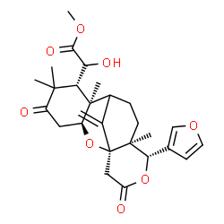 ChemSpider 2D Image | Methyl (2R)-[(1S,3S,7R,8R,12S,13S)-13-(3-furyl)-6,6,8,12-tetramethyl-17-methylene-5,15-dioxo-2,14-dioxatetracyclo[7.7.1.0~1,12~.0~3,8~]heptadec-7-yl](hydroxy)acetate | C27H34O8