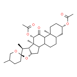 ChemSpider 2D Image | (3beta,5alpha,8xi,9xi,12beta,14xi)-11-Oxospirostan-3,12-diyl diacetate | C31H46O7