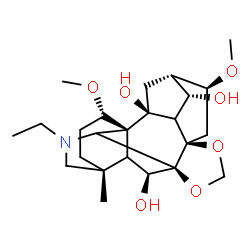 ChemSpider 2D Image | (1R,2S,4S,5S,6S,8R,12R,16R,19S,21S)-14-Ethyl-6,19-dimethoxy-16-methyl-9,11-dioxa-14-azaheptacyclo[10.7.2.1~2,5~.0~1,13~.0~3,8~.0~8,12~.0~16,20~]docosane-2,4,21-triol | C24H37NO7