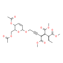 ChemSpider 2D Image | Trimethyl 8-[(4,6-di-O-acetyl-2,3-dideoxyhex-2-enopyranosyl)oxy]-2,4-octadien-6-yne-3,4,5-tricarboxylate | C24H28O12