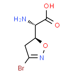 ChemSpider 2D Image | (2S)-Amino[(5S)-3-bromo-4,5-dihydro-1,2-oxazol-5-yl]acetic acid | C5H7BrN2O3