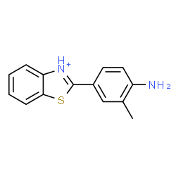 ChemSpider 2D Image | 2-(4-Amino-3-methylphenyl)-1,3-benzothiazol-3-ium | C14H13N2S
