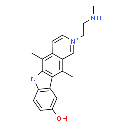 ChemSpider 2D Image | 9-Hydroxy-5,11-dimethyl-2-[2-(methylamino)ethyl]-6H-pyrido[4,3-b]carbazol-2-ium | C20H22N3O