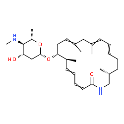 ChemSpider 2D Image | (7S,8R,19R)-7,11,13,19-Tetramethyl-2-oxoazacycloicosa-3,5,10,13,15-pentaen-8-yl 2,4,6-trideoxy-4-(methylamino)-beta-L-arabino-hexopyranoside | C30H48N2O4