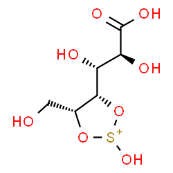 ChemSpider 2D Image | (4S,5R)-4-[(1R,2S)-2-Carboxy-1,2-dihydroxyethyl]-2-hydroxy-5-(hydroxymethyl)-1,3,2-dioxathiolan-2-ium | C6H11O8S