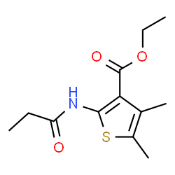 ChemSpider 2D Image | Ethyl 4,5-dimethyl-2-(propionylamino)-3-thiophenecarboxylate | C12H17NO3S