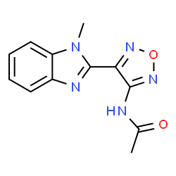 ChemSpider 2D Image | N-[4-(1-Methyl-1H-benzimidazol-2-yl)-1,2,5-oxadiazol-3-yl]acetamide | C12H11N5O2