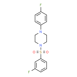 ChemSpider 2D Image | 1-(4-Fluorophenyl)-4-[(3-fluorophenyl)sulfonyl]piperazine | C16H16F2N2O2S