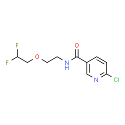 ChemSpider 2D Image | 6-Chloro-N-[2-(2,2-difluoroethoxy)ethyl]nicotinamide | C10H11ClF2N2O2