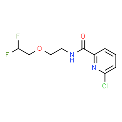 ChemSpider 2D Image | 6-Chloro-N-[2-(2,2-difluoroethoxy)ethyl]-2-pyridinecarboxamide | C10H11ClF2N2O2