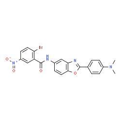 ChemSpider 2D Image | 2-Bromo-N-{2-[4-(dimethylamino)phenyl]-1,3-benzoxazol-5-yl}-5-nitrobenzamide | C22H17BrN4O4