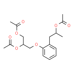 ChemSpider 2D Image | 1-(2,3-Diacetoxypropoxy)-2-(2-acetoxypropyl)benzene | C18H24O7