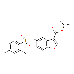 ChemSpider 2D Image | Isopropyl 5-[(mesitylsulfonyl)amino]-2-methyl-1-benzofuran-3-carboxylate | C22H25NO5S