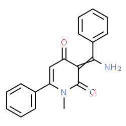ChemSpider 2D Image | 3-[Amino(phenyl)methylene]-1-methyl-6-phenyl-2,4(1H,3H)-pyridinedione | C19H16N2O2