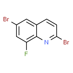 ChemSpider 2D Image | 2,6-Dibromo-8-fluoroquinoline | C9H4Br2FN