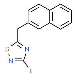 ChemSpider 2D Image | 3-Iodo-5-(2-naphthylmethyl)-1,2,4-thiadiazole | C13H9IN2S