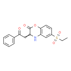 ChemSpider 2D Image | 6-Ethanesulfonyl-3-(2-oxo-2-phenyl-ethylidene)-3,4-dihydro-benzo[1,4]oxazin-2-one | C18H15NO5S