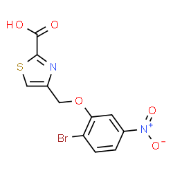 ChemSpider 2D Image | 4-[(2-Bromo-5-nitrophenoxy)methyl]-1,3-thiazole-2-carboxylic acid | C11H7BrN2O5S