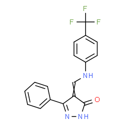 ChemSpider 2D Image | 3-phenyl-4-[[4-(trifluoromethyl)anilino]methylidene]-1H-pyrazol-5-one | C17H12F3N3O