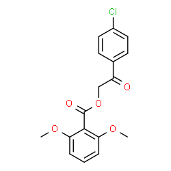 ChemSpider 2D Image | 2-(4-Chlorophenyl)-2-oxoethyl 2,6-dimethoxybenzoate | C17H15ClO5
