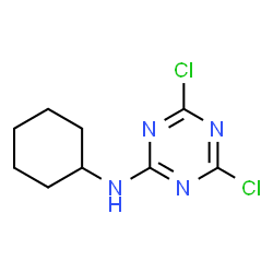 ChemSpider 2D Image | 4,6-Dichloro-N-cyclohexyl-1,3,5-triazin-2-amine | C9H12Cl2N4