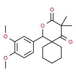 ChemSpider 2D Image | 1-(3,4-Dimethoxyphenyl)-4,4-dimethyl-2-oxaspiro[5.5]undecane-3,5-dione | C20H26O5