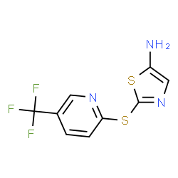 ChemSpider 2D Image | 2-{[5-(Trifluoromethyl)-2-pyridinyl]sulfanyl}-1,3-thiazol-5-amine | C9H6F3N3S2