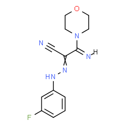 ChemSpider 2D Image | (3Z)-2-[(3-Fluorophenyl)hydrazono]-3-imino-3-(4-morpholinyl)propanenitrile | C13H14FN5O