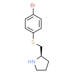 ChemSpider 2D Image | (2R)-2-{[(4-Bromophenyl)sulfanyl]methyl}pyrrolidine | C11H14BrNS