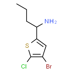 ChemSpider 2D Image | 1-(4-Bromo-5-chloro-2-thienyl)-1-butanamine | C8H11BrClNS
