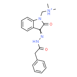 ChemSpider 2D Image | N,N-Dimethyl{2-oxo-3-[(phenylacetyl)hydrazono]-2,3-dihydro-1H-indol-1-yl}methanaminium | C19H21N4O2