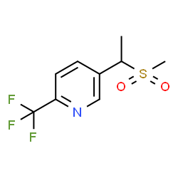 ChemSpider 2D Image | 5-[1-(Methylsulfonyl)ethyl]-2-(trifluoromethyl)pyridine | C9H10F3NO2S