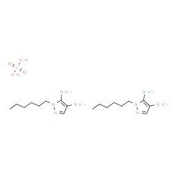 ChemSpider 2D Image | 1-Hexyl-1H-pyrazole-4,5-diamine sulfate (2:1) | C18H38N8O4S