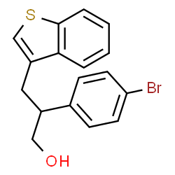 ChemSpider 2D Image | 3-(1-Benzothiophen-3-yl)-2-(4-bromophenyl)-1-propanol | C17H15BrOS