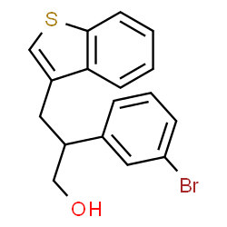 ChemSpider 2D Image | 3-(1-Benzothiophen-3-yl)-2-(3-bromophenyl)-1-propanol | C17H15BrOS