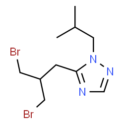 ChemSpider 2D Image | 5-[3-Bromo-2-(bromomethyl)propyl]-1-isobutyl-1H-1,2,4-triazole | C10H17Br2N3