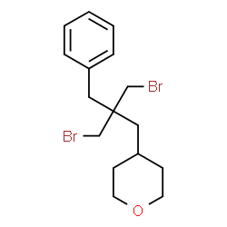 ChemSpider 2D Image | 4-[2-Benzyl-3-bromo-2-(bromomethyl)propyl]tetrahydro-2H-pyran | C16H22Br2O