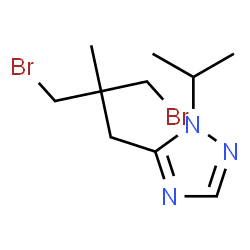 ChemSpider 2D Image | 5-[3-Bromo-2-(bromomethyl)-2-methylpropyl]-1-isopropyl-1H-1,2,4-triazole | C10H17Br2N3