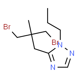 ChemSpider 2D Image | 5-[3-Bromo-2-(bromomethyl)-2-methylpropyl]-1-propyl-1H-1,2,4-triazole | C10H17Br2N3