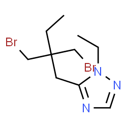 ChemSpider 2D Image | 5-[2,2-Bis(bromomethyl)butyl]-1-ethyl-1H-1,2,4-triazole | C10H17Br2N3